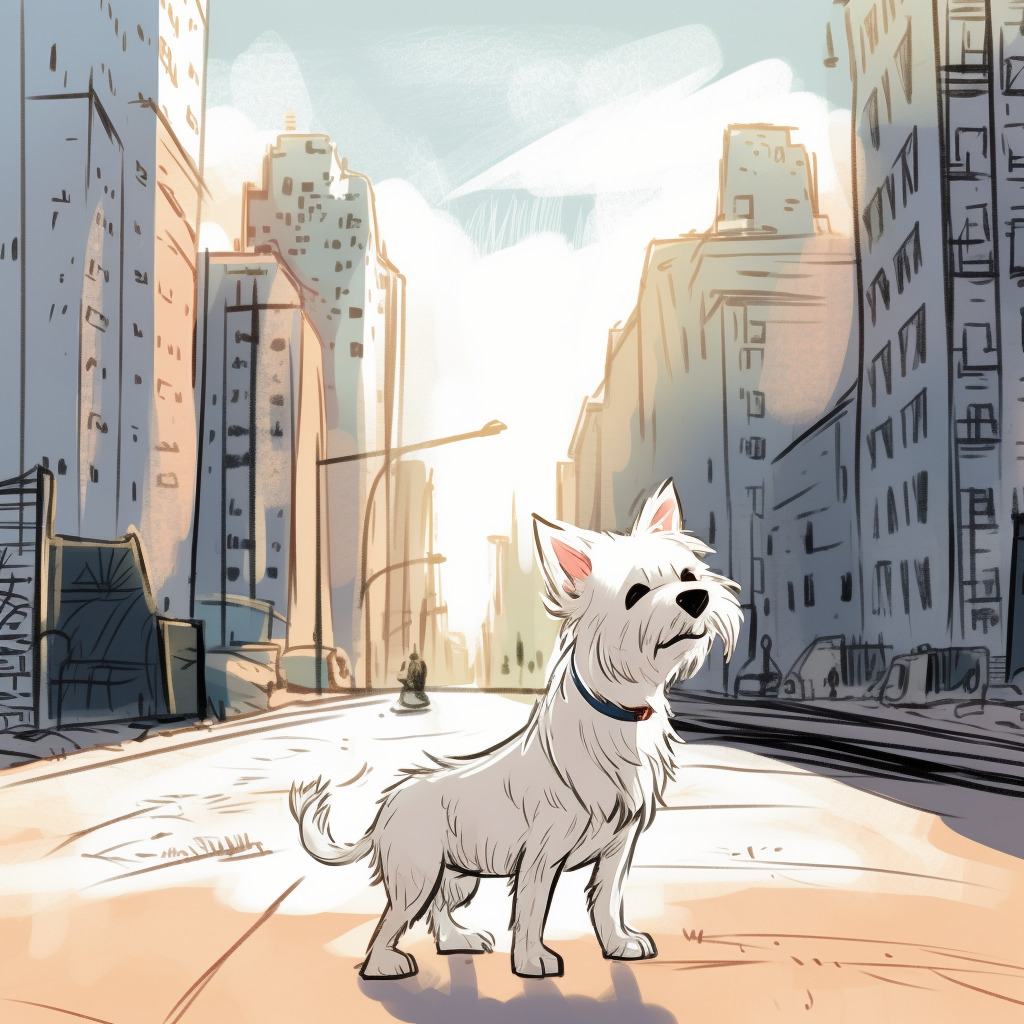 Ein kleiner Hund in der großen Stadt
