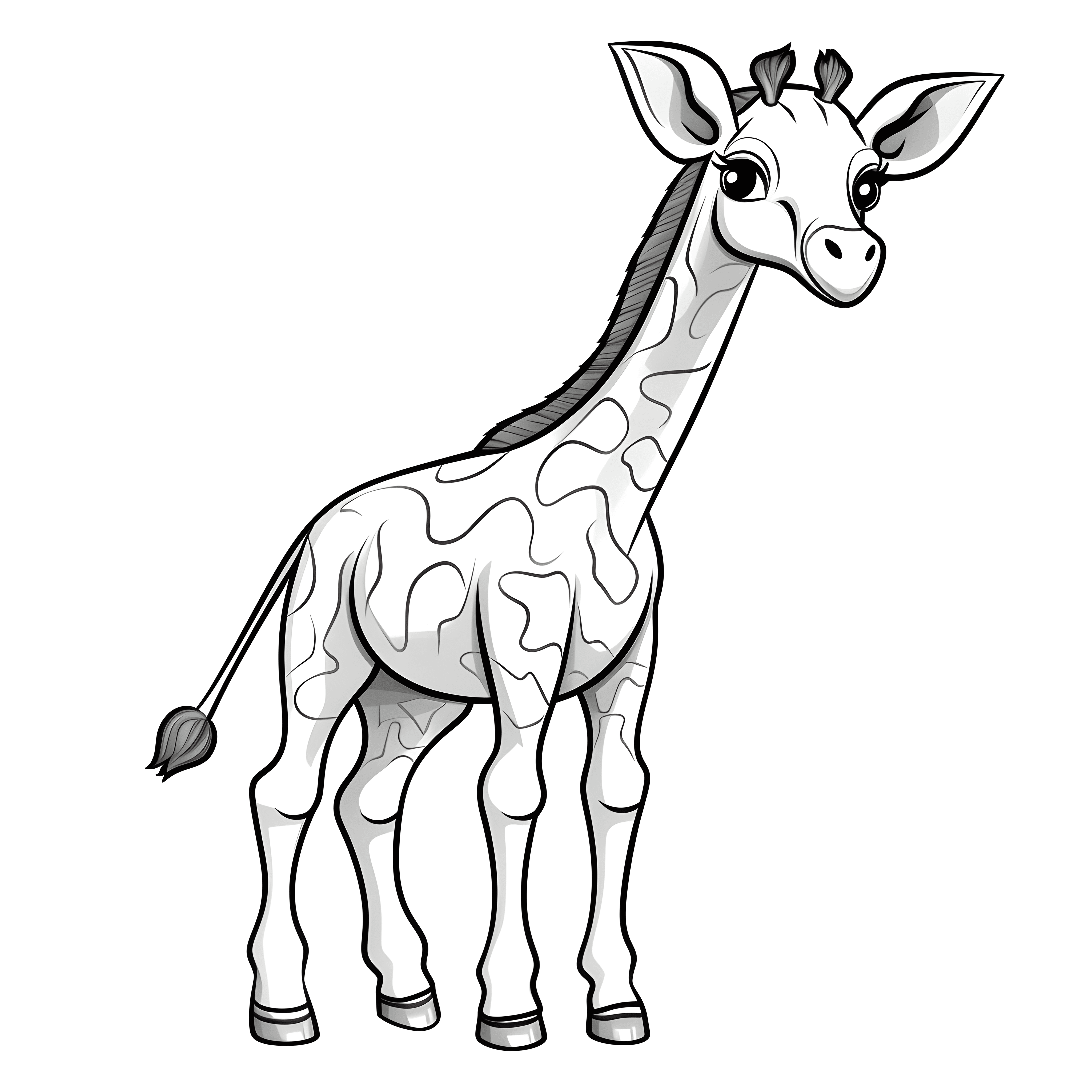 Eine sehr einfache Cartoon-Giraffe