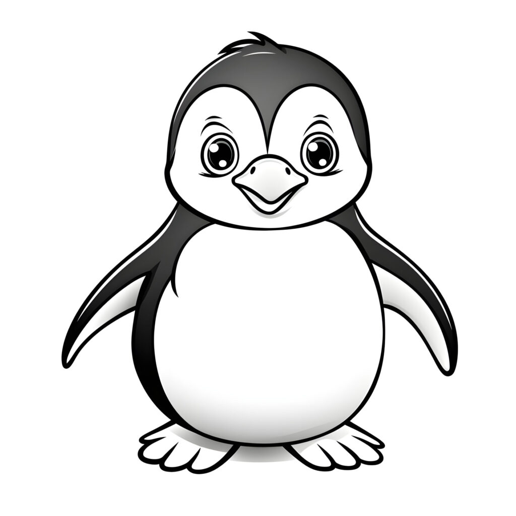 Ein niedlicher Pinguin in einer einfachen Cartoon-Illustration