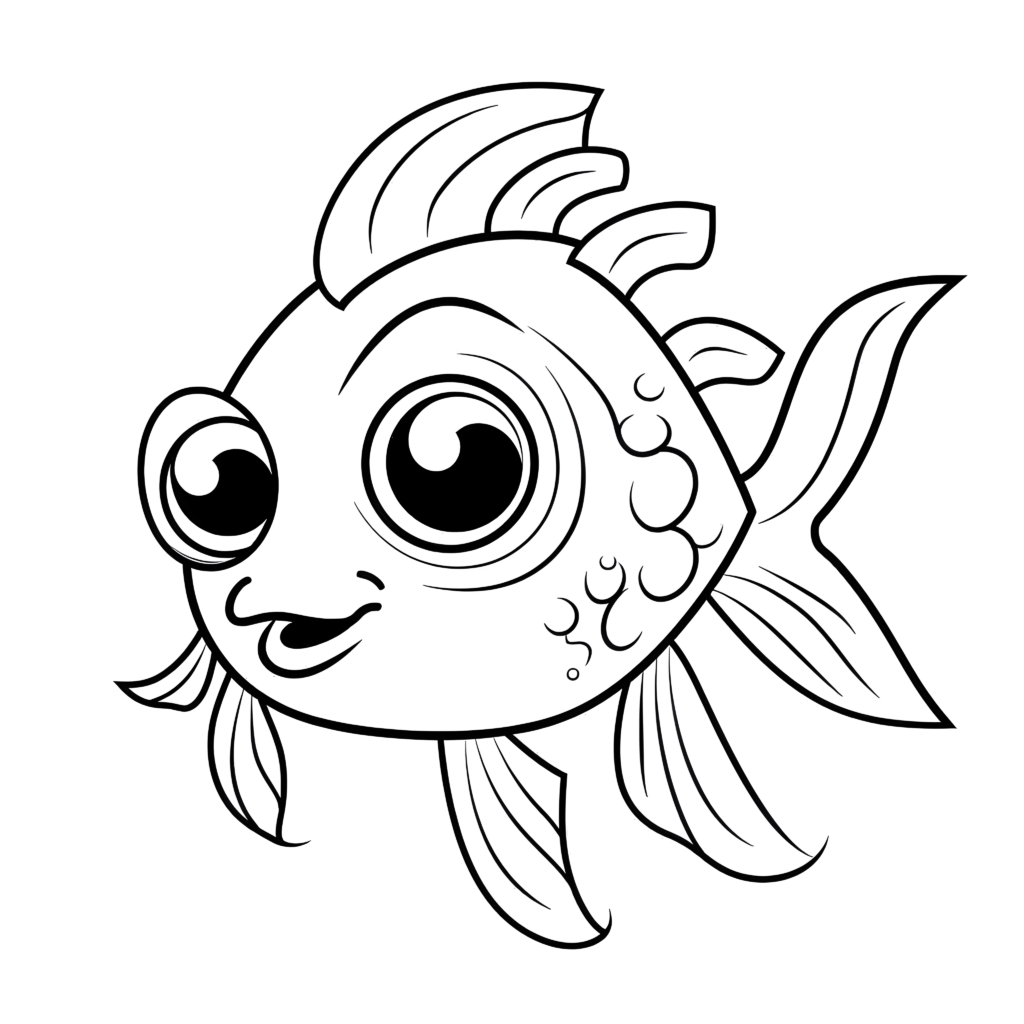 Ein niedliches Fisch-Cartoon unter Wasser
