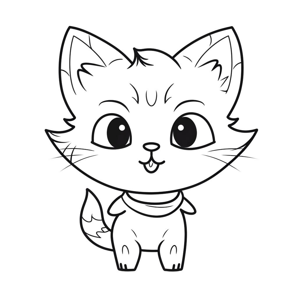 Niedliche Cartoon-Katze zum Ausmalen