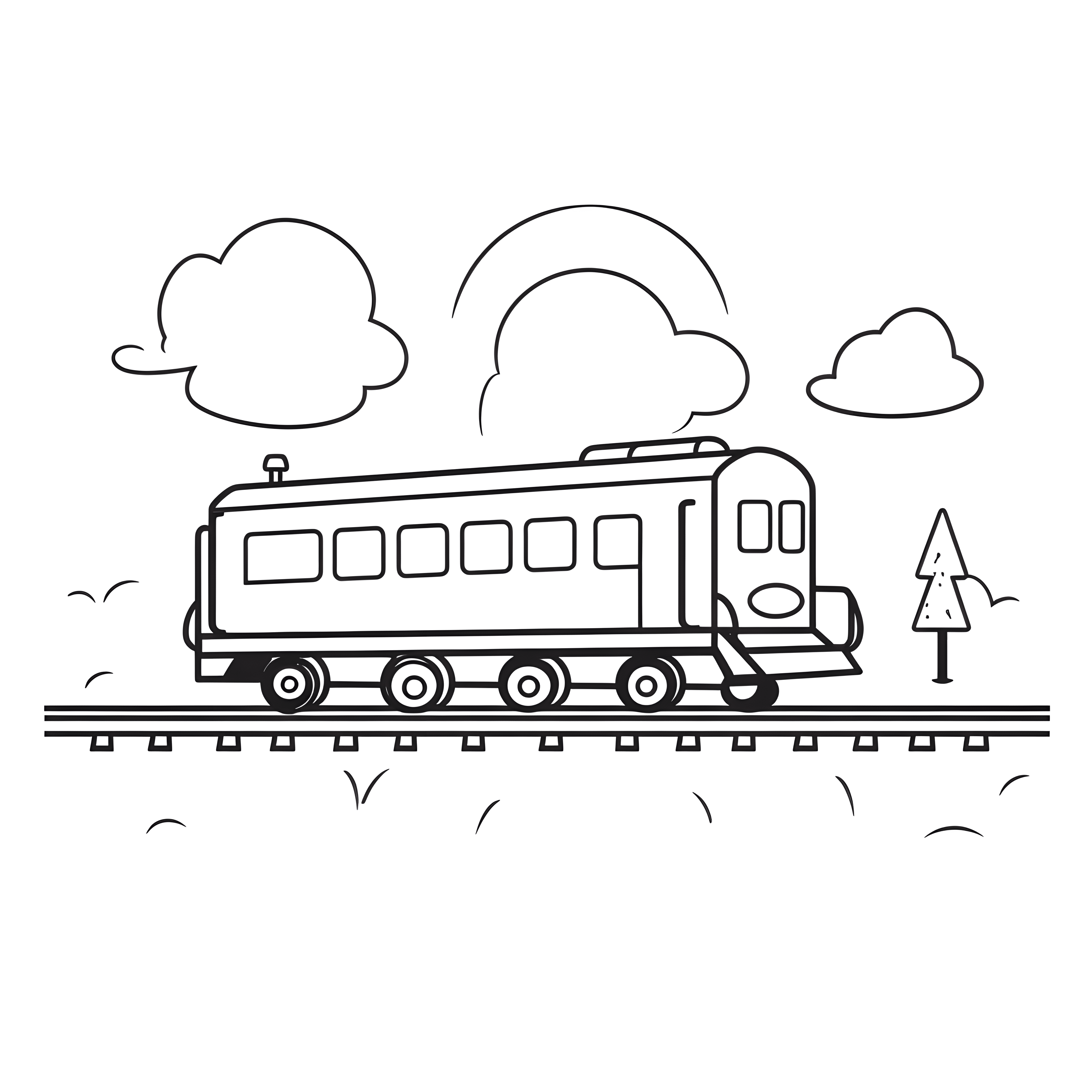 Ein Zug auf einem Gleis