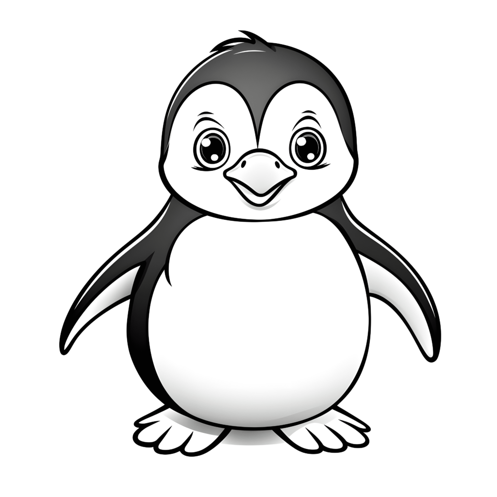 Ein niedlicher Pinguin in einem Cartoon-Stil.