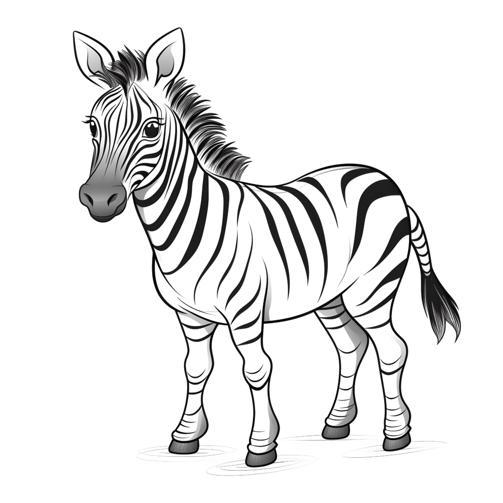 Schwarz-weißes Cartoon-Zebra in der Natur