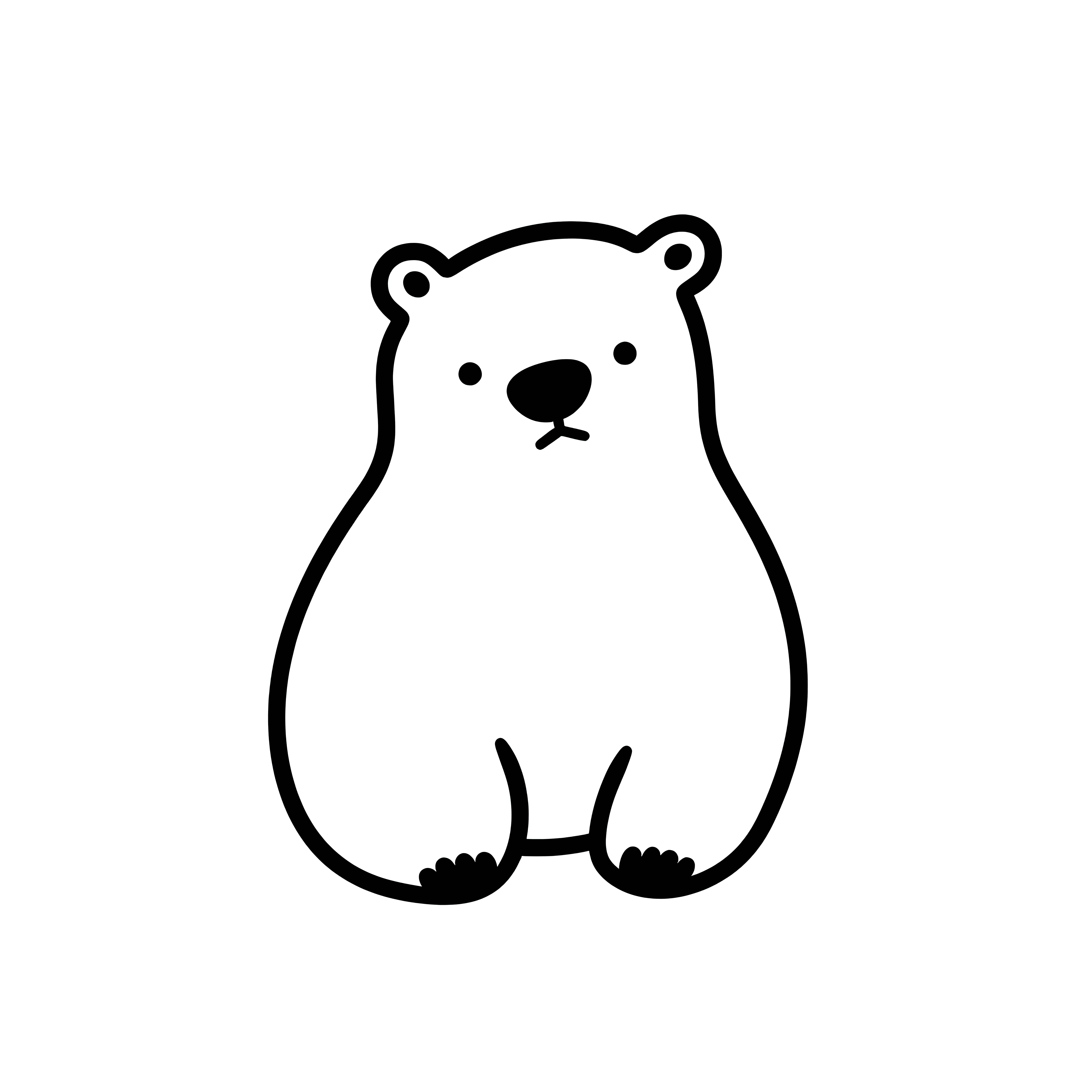Niedlicher Bär in einfacher Schwarz-Weiß-Linienkunst
