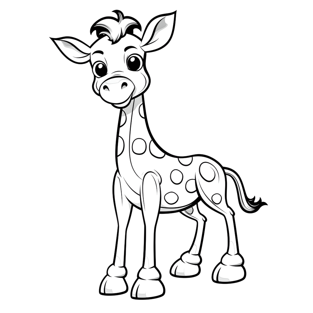 Eine sehr einfache Cartoon-Giraffe