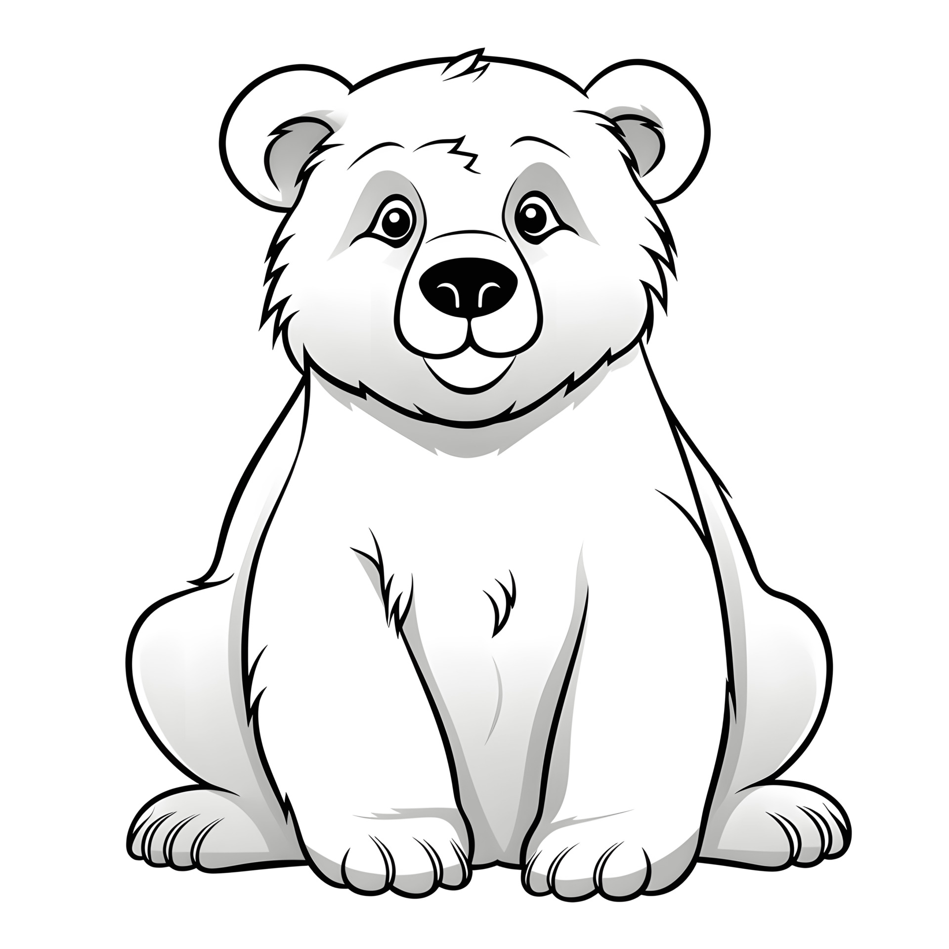 Ein sehr einfacher Cartoon-Bär in einem Malbuch für Kinder