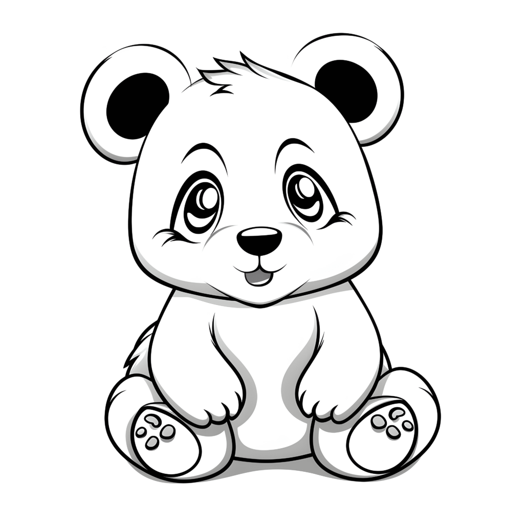 Ein niedliches Cartoon-Panda in einem Malbuch für Kinder
