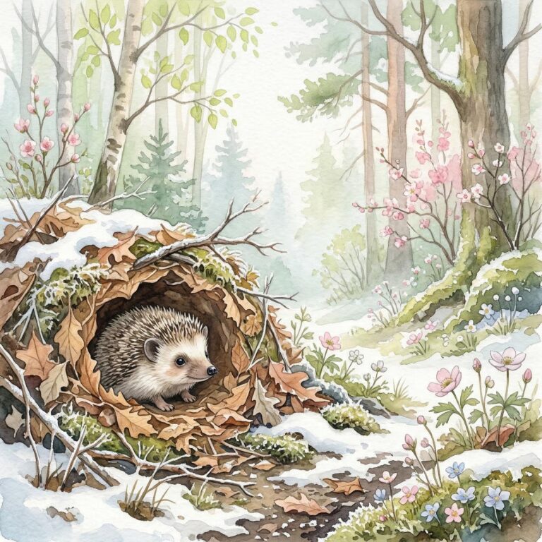 Igelin Ida schaut neugierig aus ihrem Winterversteck in den Frühling