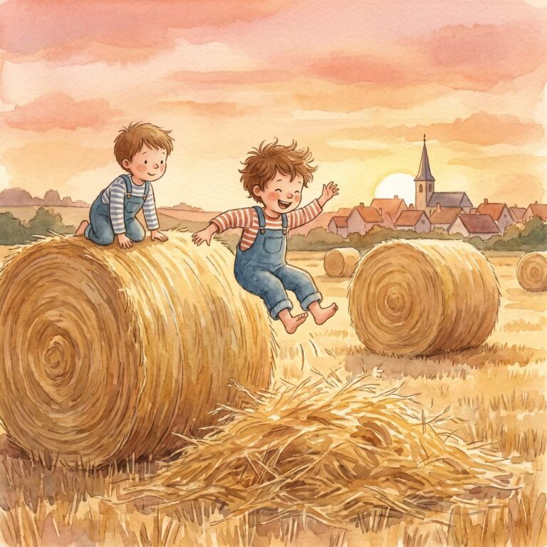 Mattis und die Strohballen